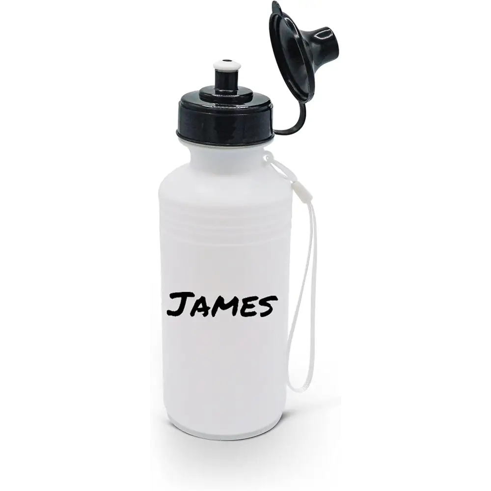 12 Sports Water Bottles Bulk (12 Pack) 18 oz Squeeze Reusable Plastic White Water Bottle, BPA Free, School Kids Water Bottles by 4E's Novelty