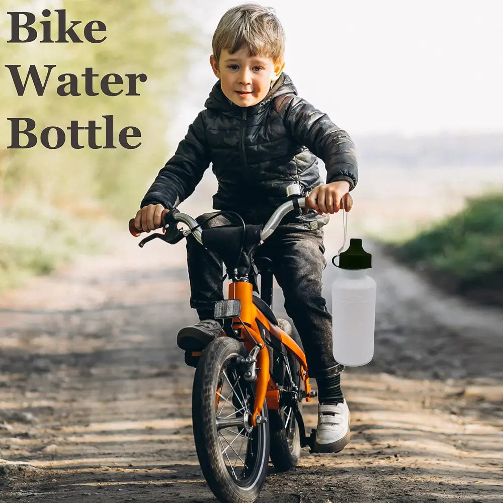 12 Sports Water Bottles Bulk (12 Pack) 18 oz Squeeze Reusable Plastic White Water Bottle, BPA Free, School Kids Water Bottles by 4E's Novelty