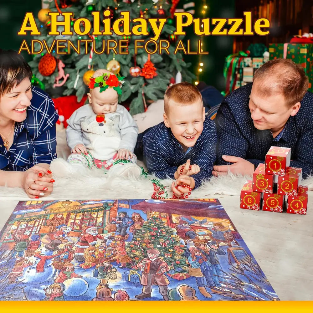 4E’s Novelty Christmas Advent Calendar Jigsaw Puzzle – 1008 Pcs 24-Day Countdown Gift for Kids & Adults