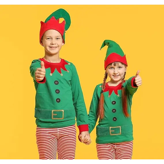 4E’s Novelty Christmas Elf Hats for Kids & Adults (3 Pack) – Felt Santa Helper Hats with Jingle Bells – Holiday Party