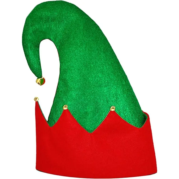 4E’s Novelty Christmas Elf Hats for Kids & Adults (3 Pack) – Felt Santa Helper Hats with Jingle Bells – Holiday Party