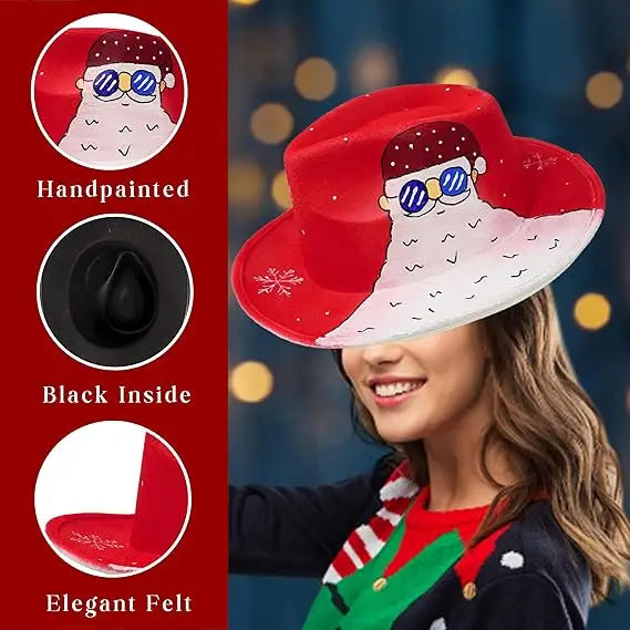 4E’s Novelty Christmas Fedora Hat for Adults – Festive Holiday Accessory for Men & Women - Costume Accessories