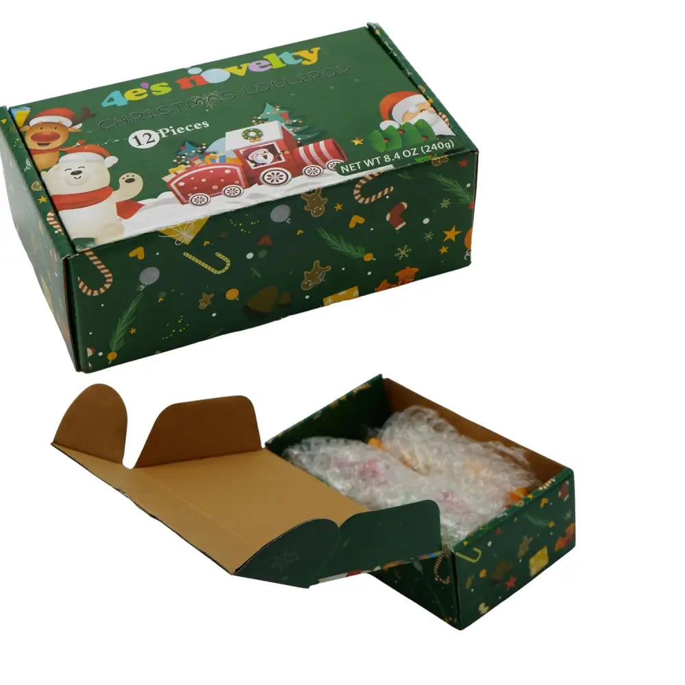 4E’s Novelty Christmas Lollipops - 12 Pack Santa Snowman Reindeer & Tree Suckers