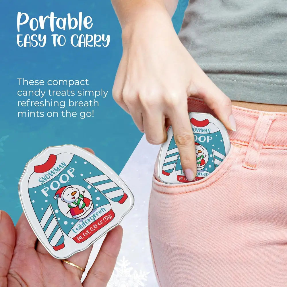 4E’s Novelty Christmas Poop Mint Candy – Funny Stocking Stuffers in Ugly Sweater Tins (4 Pack)