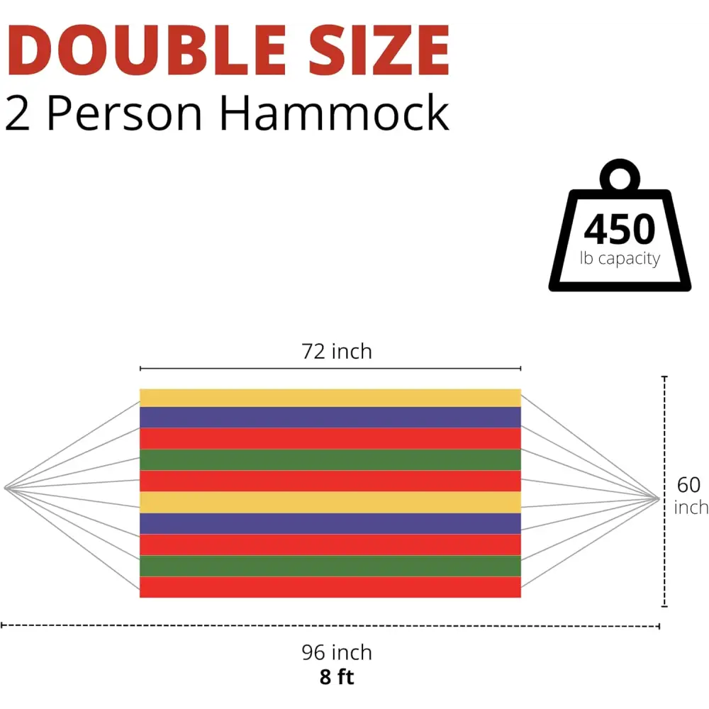 4E’s Novelty Cotton Double Hammock – Portable Durable and Perfect for Outdoor Relaxation