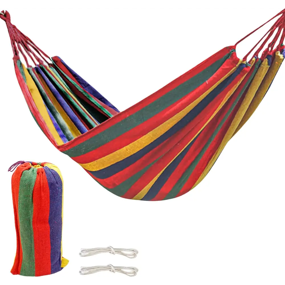 4E’s Novelty Cotton Double Hammock – Portable Durable and Perfect for Outdoor Relaxation