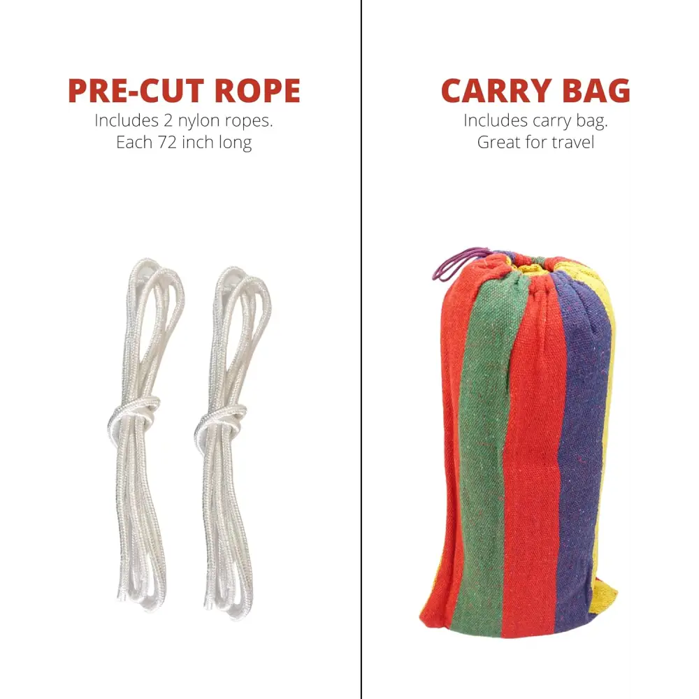 4E’s Novelty Cotton Double Hammock – Portable Durable and Perfect for Outdoor Relaxation