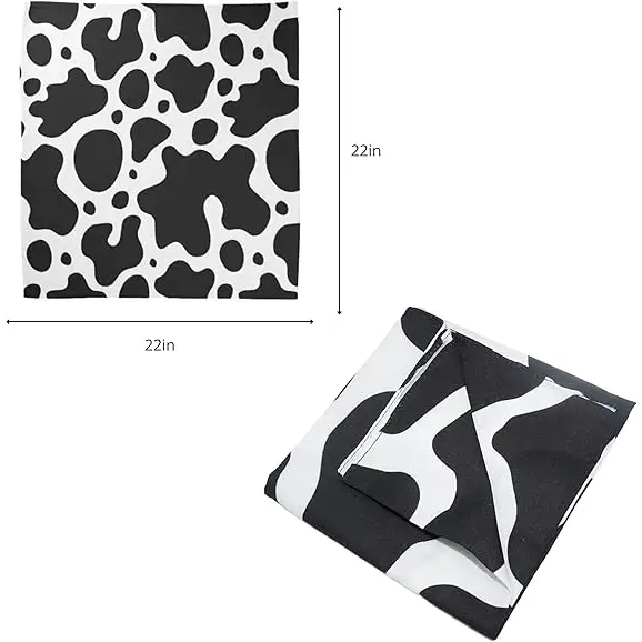 4E's Novelty Cow Print Cowboy Hat with Accessory - Cowgirl Hat for Women & Men Adult Size - Western Hat, Cowboy Costume Accessories