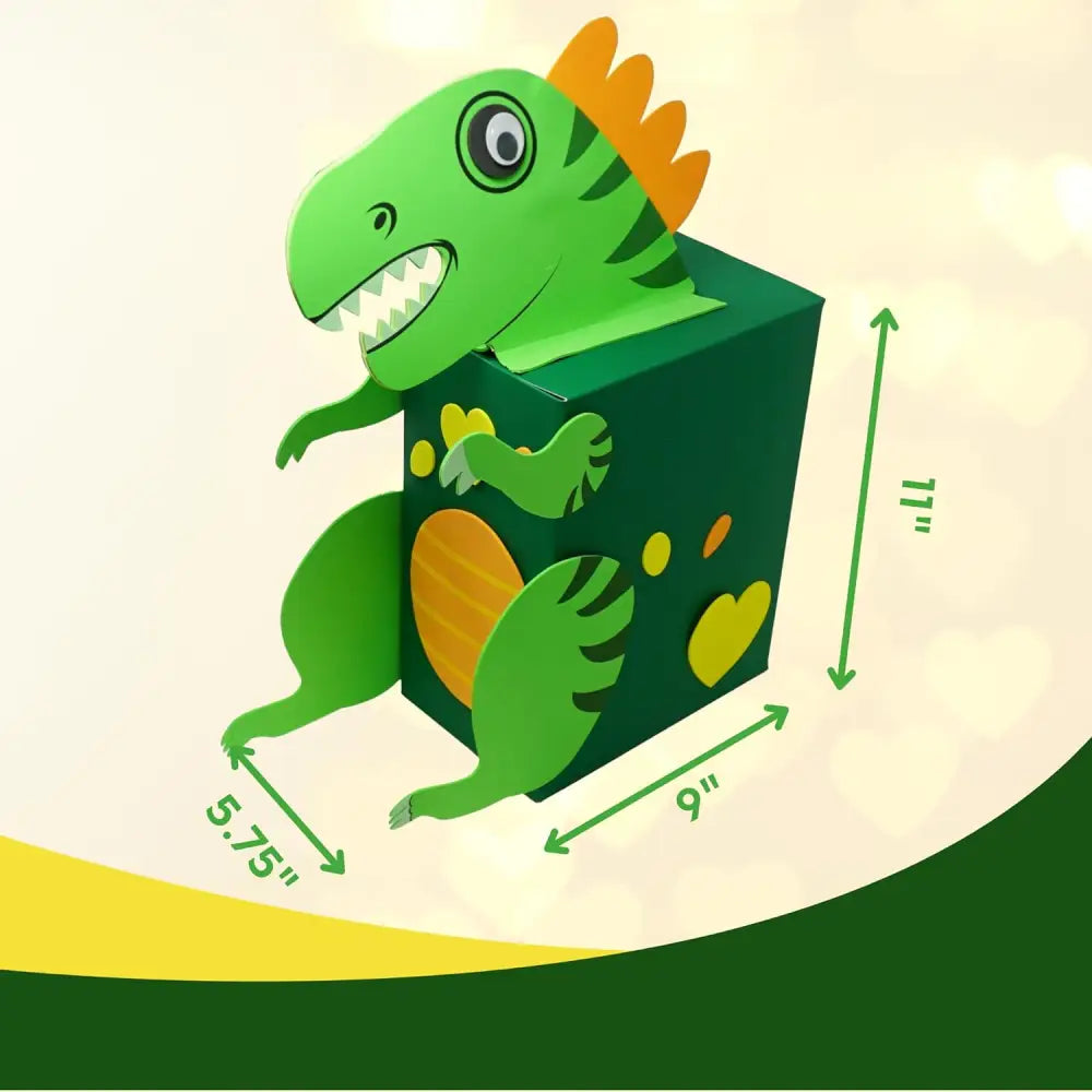 4E’s Novelty DIY Dinosaur Valentine Box Kit – Fun Classroom Craft for Kids’ Card Exchange