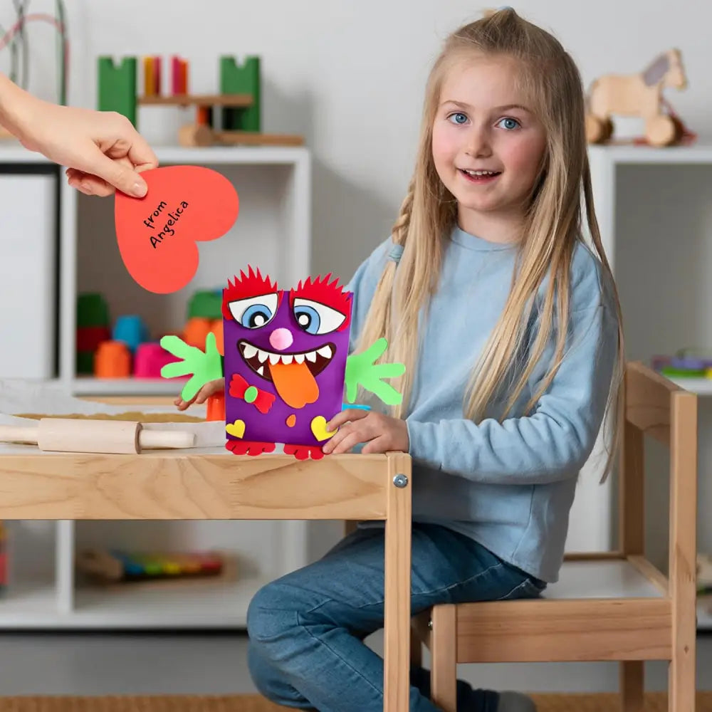 4E’s Novelty DIY Monster Valentine Mailbox Kit – Creative Kids’ Craft for School Projects