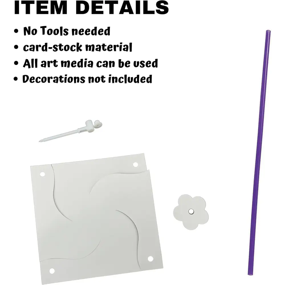 4E’s Novelty DIY Pinwheels Craft for Kids – 48 Pack Color Your Own White Pinwheels Kit - Arts & Crafts