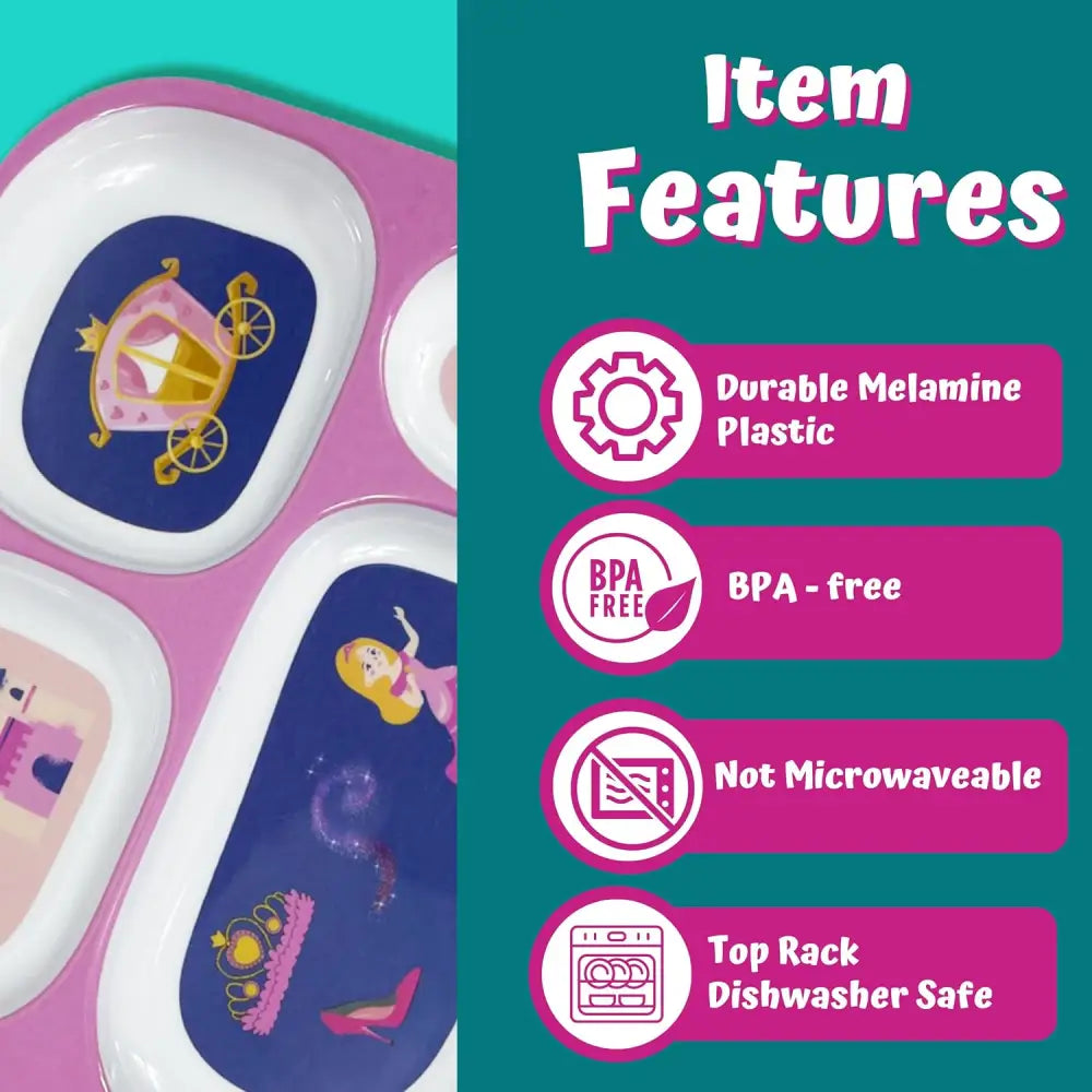 4E’s Novelty Durable Kids Dinnerware Set – Boys Plates with Fun Designs Portion Control & Utensils - Nursing & Feeding