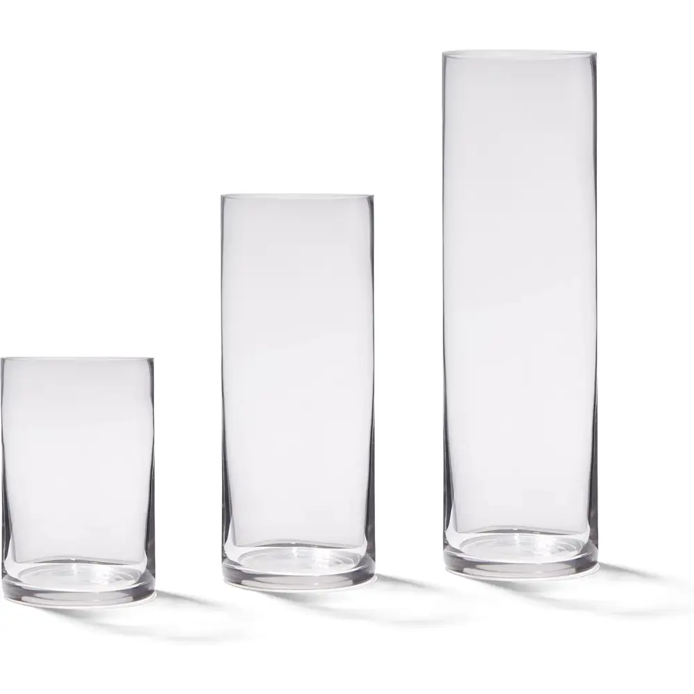 4E’s Novelty Elegant Glass Cylinder Vases Set – Perfect for Home Decor Events & Weddings
