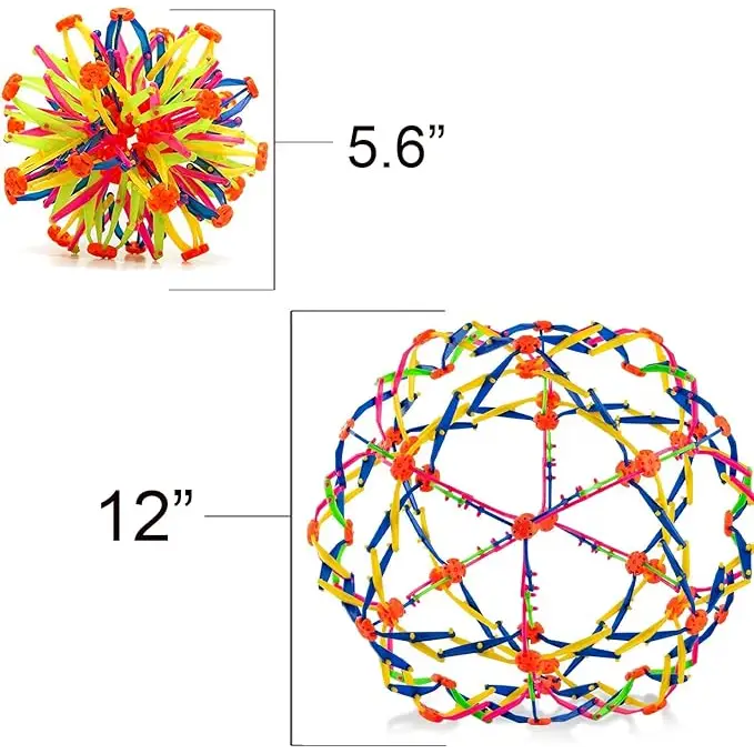 4Eโs Novelty Expandable Ball Toy Sphere โ Stress Relief Ball for Kids & Adults Breathing Aid Hoberman Sphere โ 1 Pack
