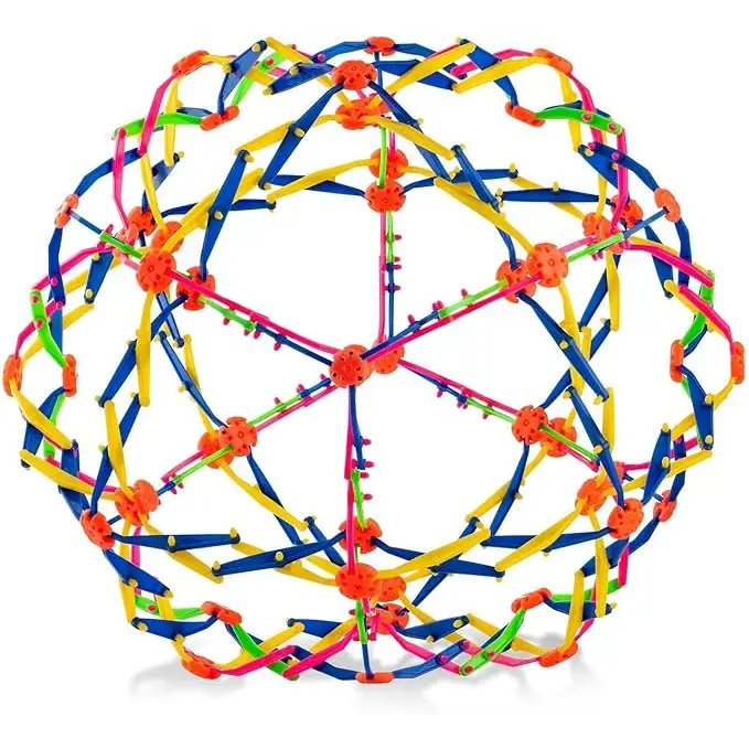 4Eโs Novelty Expandable Ball Toy Sphere โ Stress Relief Ball for Kids & Adults Breathing Aid Hoberman Sphere โ 1 Pack