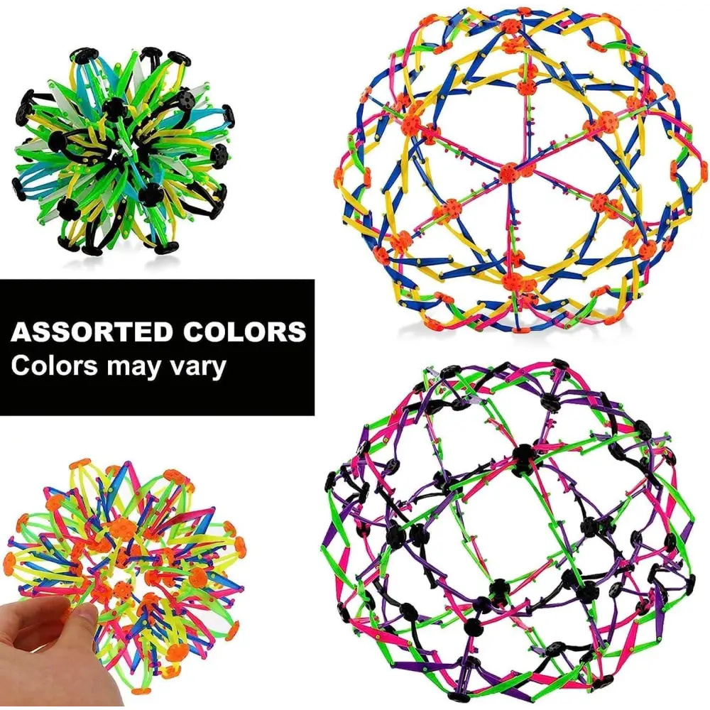 4E's Novelty Expandable Ball Set of 2, Plastic Sensory Sphere for Kids and Adults