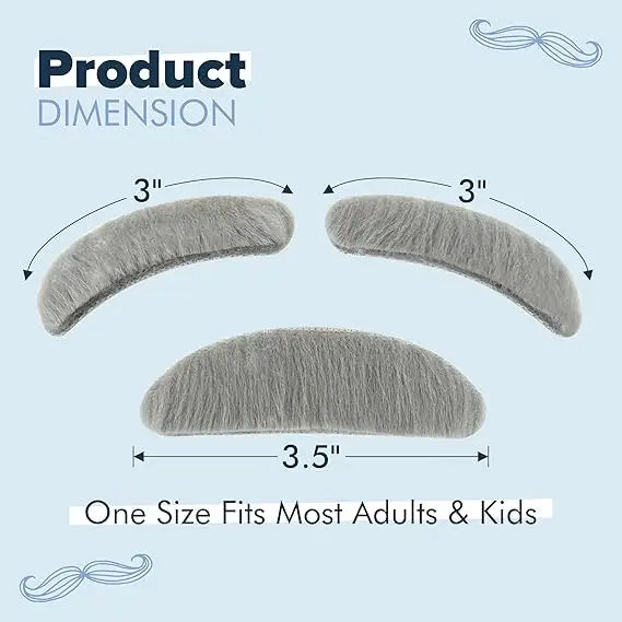 4E’s Novelty Fake Mustache & Eyebrows – Old Man Costume Accessory for 100th Day of School - Costumes & Accessories