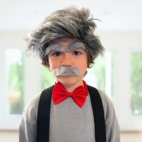 4E’s Novelty Fake Mustache & Eyebrows – Old Man Costume Accessory for 100th Day of School - Costumes & Accessories