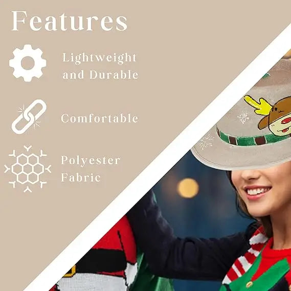4E’s Novelty Festive Christmas Fedora Hat for Adults – Stylish Holiday Party Accessory