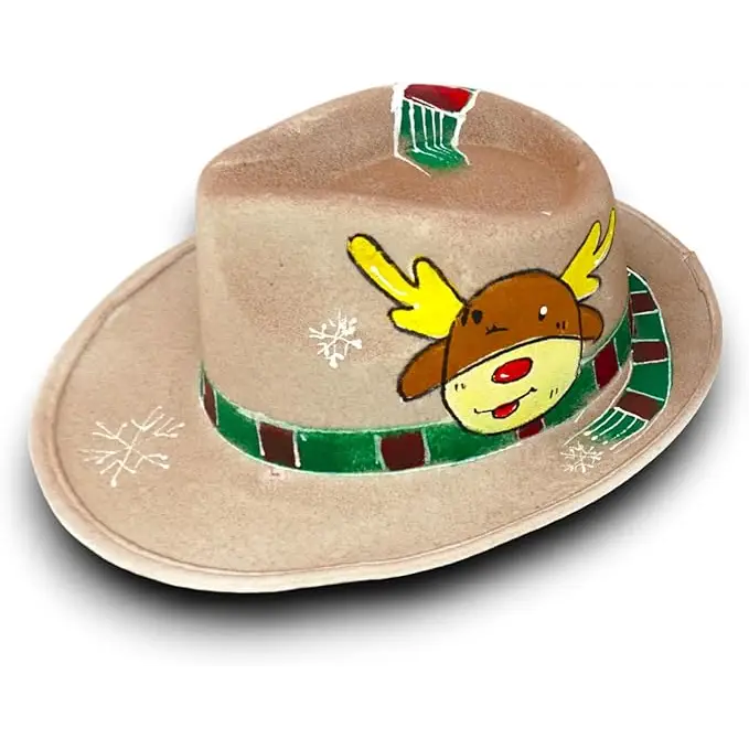 4E’s Novelty Festive Christmas Fedora Hat for Adults – Stylish Holiday Party Accessory