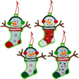 4E’s Novelty Foam Christmas Snowman Stocking Ornament Craft (12 Pack) - Christmas Crafts for Kids DIY Stocking Ornament