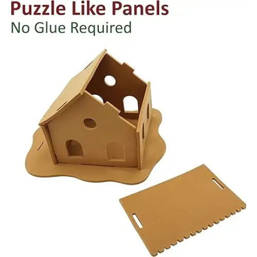 4E’s Novelty Foam Gingerbread House Craft Kit (2 Pack) - DIY Foam Gingerbread Build & Decorate Set - Self Adhesive Fun