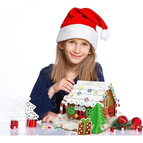 4E’s Novelty Foam Gingerbread House Craft Kit (2 Pack) - DIY Foam Gingerbread Build & Decorate Set - Self Adhesive Fun