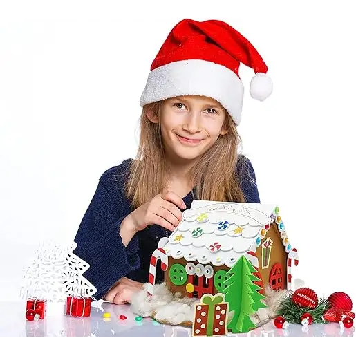 4E’s Novelty Foam Gingerbread House Craft Kit (2 Pack) - DIY Foam Gingerbread Build & Decorate Set - Self Adhesive Fun