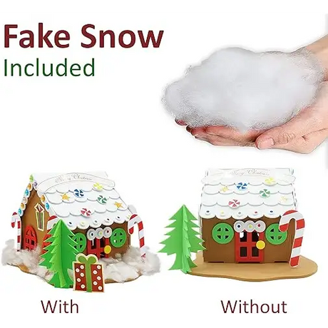 4E’s Novelty Foam Gingerbread House Craft Kit (2 Pack) - DIY Foam Gingerbread Build & Decorate Set - Self Adhesive Fun