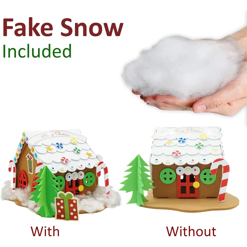 4E’s Novelty Foam Gingerbread House Craft Kit (6 Pack) – DIY Foam Gingerbread Build & Decorate Set for Kids Ages 3-12