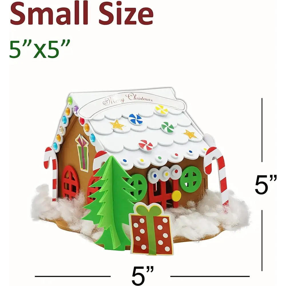 4E’s Novelty Foam Gingerbread House Craft Kit (6 Pack) – DIY Foam Gingerbread Build & Decorate Set for Kids Ages 3-12