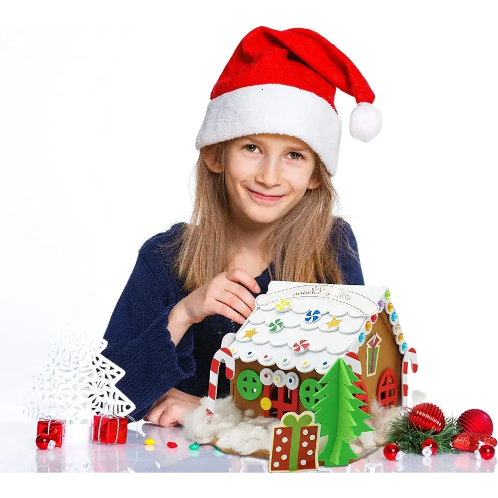 4E’s Novelty Foam Gingerbread House Craft Kit (6 Pack) – DIY Foam Gingerbread Build & Decorate Set for Kids Ages 3-12