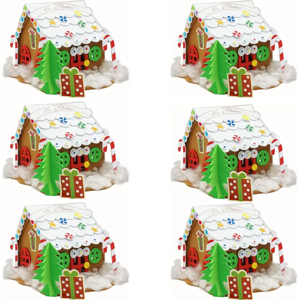 4E’s Novelty Foam Gingerbread House Craft Kit (6 Pack) – DIY Foam Gingerbread Build & Decorate Set for Kids Ages 3-12