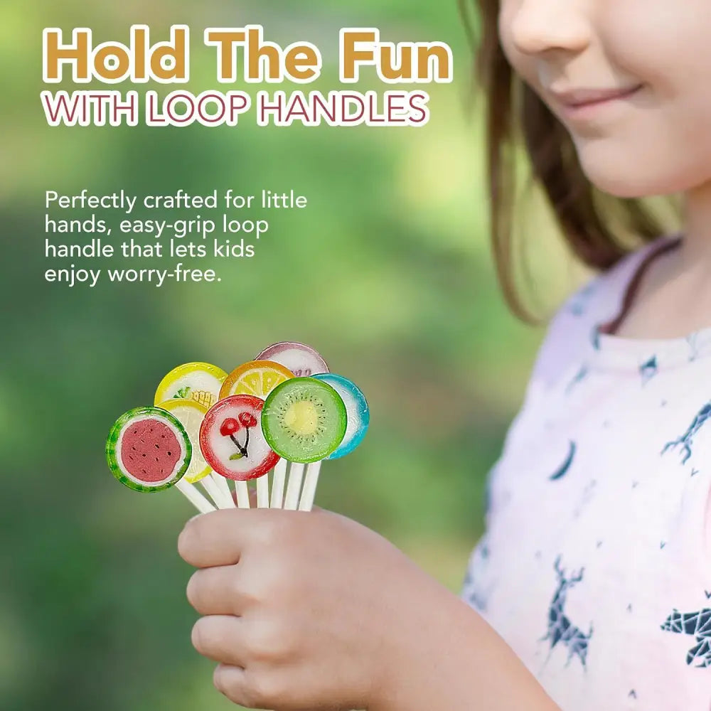 4E’s Novelty Fruit Lollipops Bulk Set – 84 Individually Wrapped Suckers for Parties & Treat Bags 1.1lb - Party Supplies