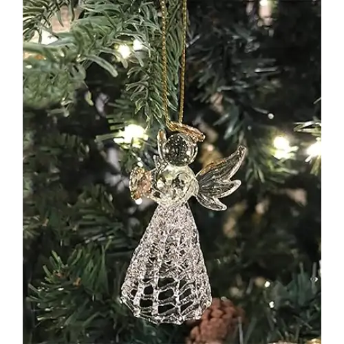 4E’s Novelty Glass Angel Ornaments for Christmas Tree (Set of 12) – Elegant Mini Angels Decor