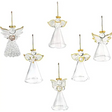4E’s Novelty Glass Angel Ornaments for Christmas Tree (Set of 12) – Elegant Mini Angels Decor