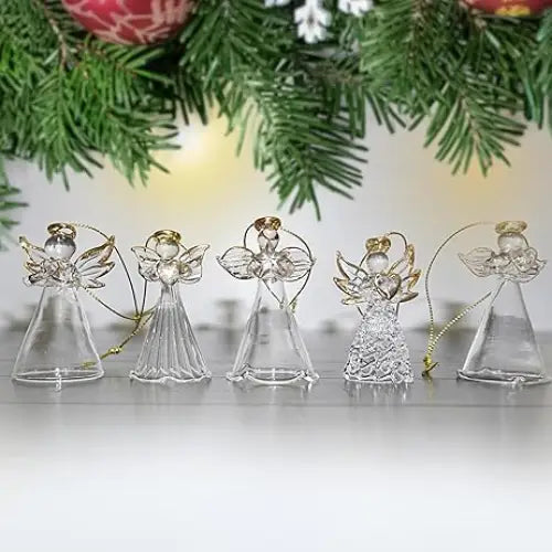 4E’s Novelty Glass Angel Ornaments for Christmas Tree (Set of 12) – Elegant Mini Angels Decor