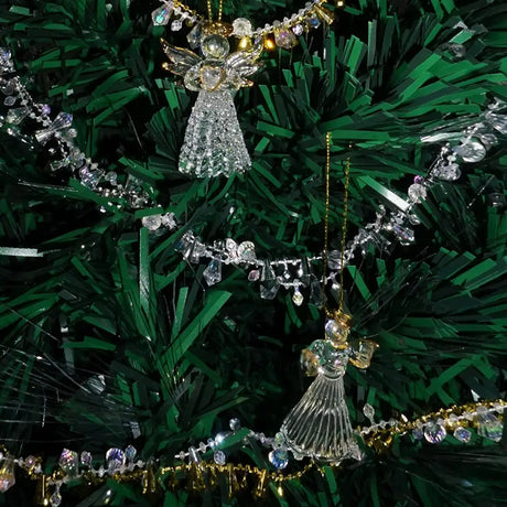 4E’s Novelty Glass Angel Ornaments for Christmas Tree (Set of 24) - 2.5’’ Mini Angels Decor Clear Spun Glass Angel