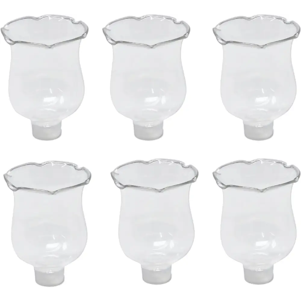 4Eโs Novelty Glass Candle Holder 6-Pack โ Elegant Tulip Peg Votive Holders for Candelabras & Home Decor