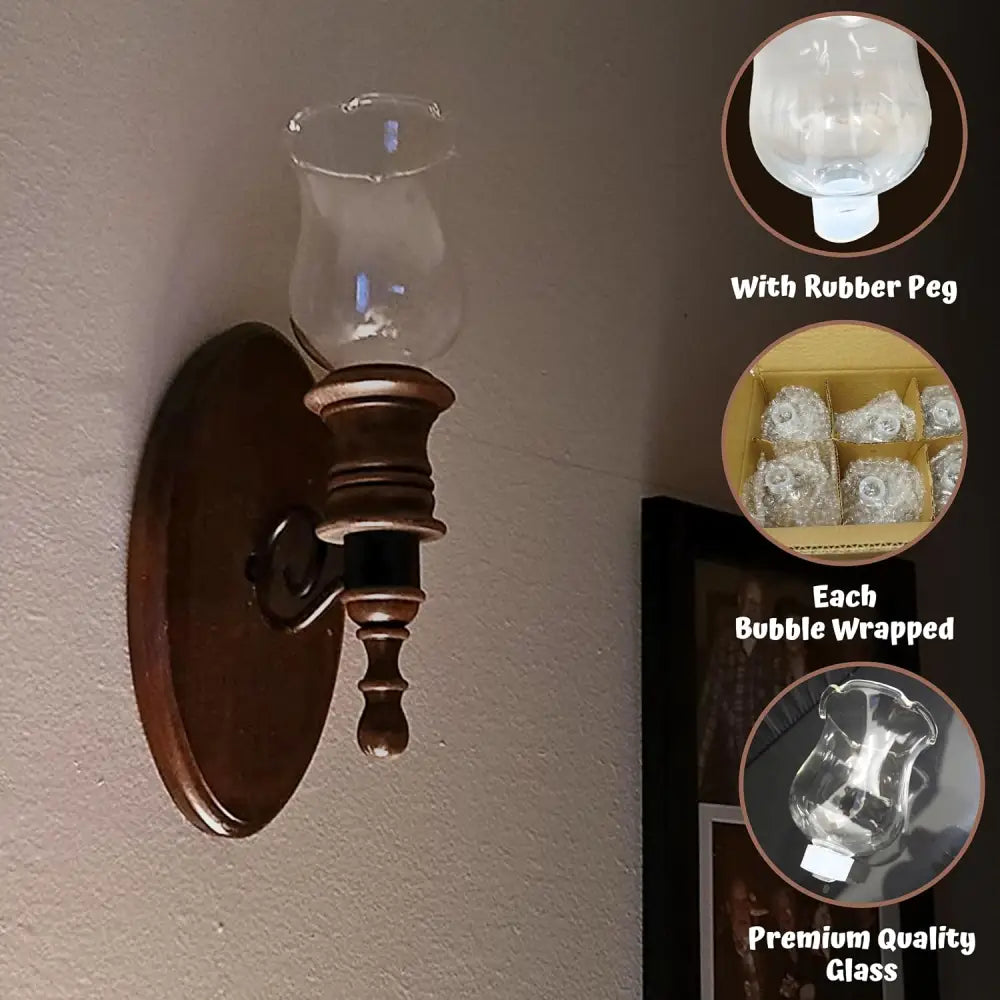 4Eโs Novelty Glass Candle Holder 6-Pack โ Elegant Tulip Peg Votive Holders for Candelabras & Home Decor