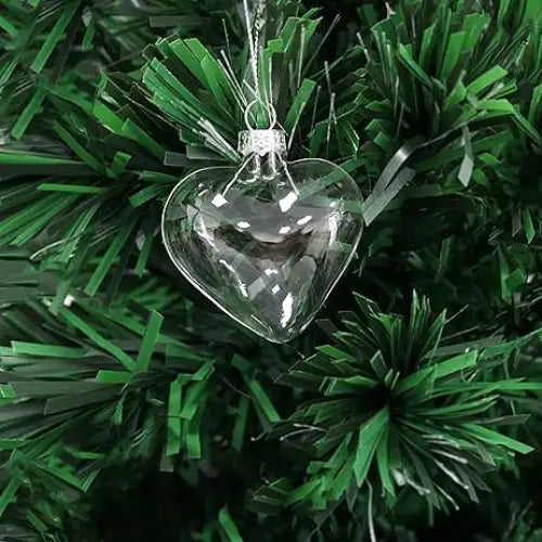4E’s Novelty Glass Heart Christmas Ornament 60mm/2.36’’ Clear Fillable Ornaments (12 Pack) – Shatterproof Clear