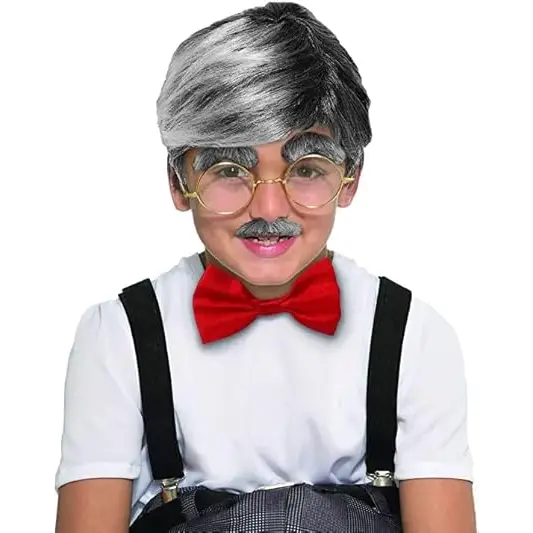 4E’s Novelty Gold Round Glasses – Old Man Granny Glasses for Kids’ 100th Day of School Costume - Costume Accessories