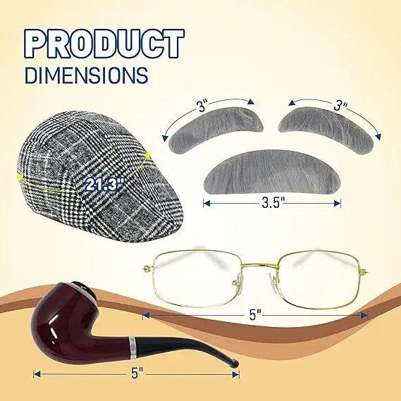 4E’s Novelty Grandpa Costume – 5-Pc Old Man Outfit for Kids’ 100th Day of School - Costumes & Accessories