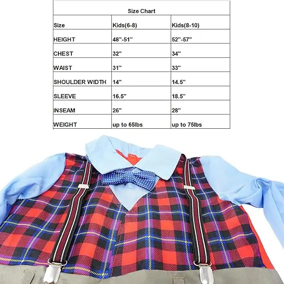 4Eโs Novelty Grandpa Costume โ 6-Pc Old Man Outfit with Cane for Kids (Large) - Costumes & Accessories