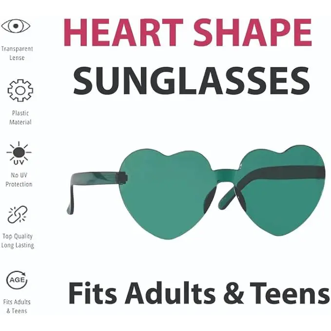 4E’s Novelty Green Cowboy Hat with Feathers & Heart-Shaped Sunglasses - Perfect Cowboy Outfit Accessory Cowboy Hat