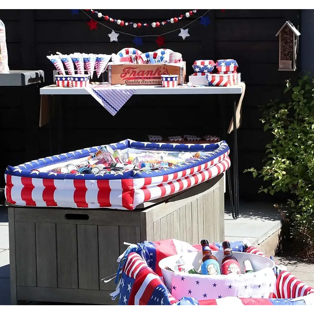 4E’s Novelty Inflatable Serving Bar Buffet Cooler – Patriotic 4th of July Party Essential (2 Pack)