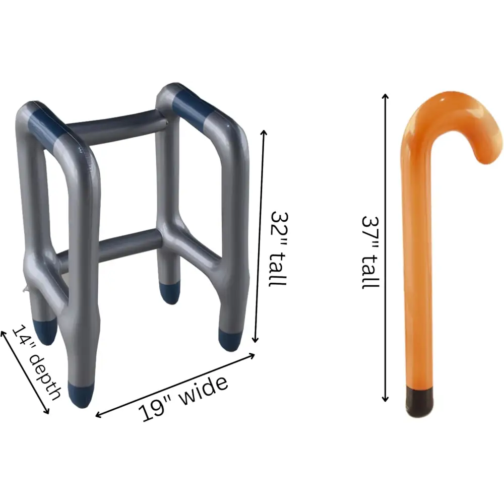 4E’s Novelty Inflatable Walker & Cane Set – Old Man Costume Accessories & Gag Gift for Kids & Adults - Costumes &