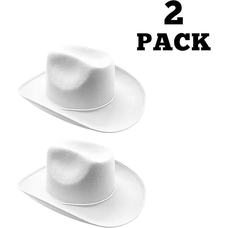 4Eโs Novelty Kids Cowboy Hats 4 Pack - White Cowboy Hat for Boys & Girls,Dress-Up & Costume Play