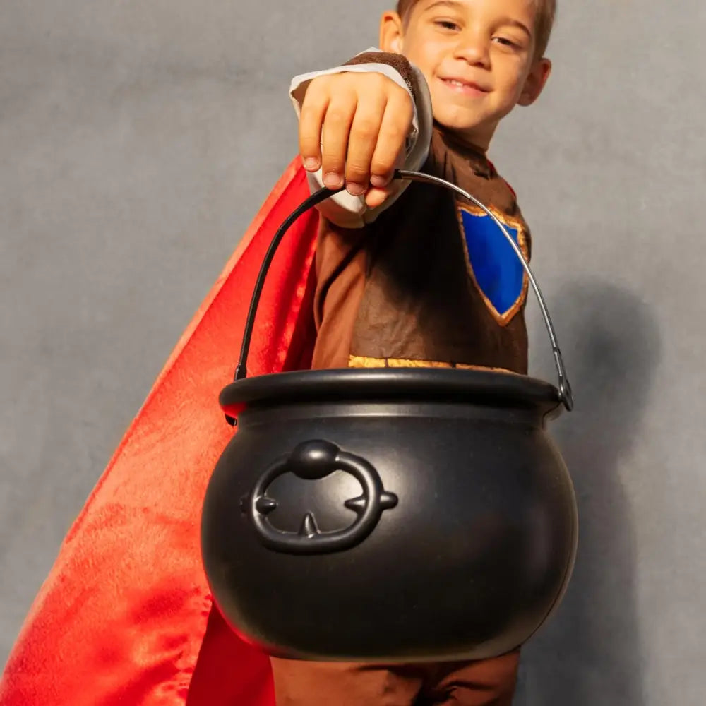 4E’s Novelty Large Plastic Black Cauldron – 7’’ St. Patrick’s Day Pot of Gold Decoration Candy Holder