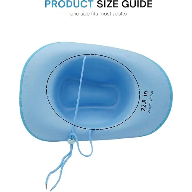 4E’s Novelty Light Blue Cowboy Hat with Heart-Shaped Glasses – Perfect for Rodeo Parties and Festivals - Costume